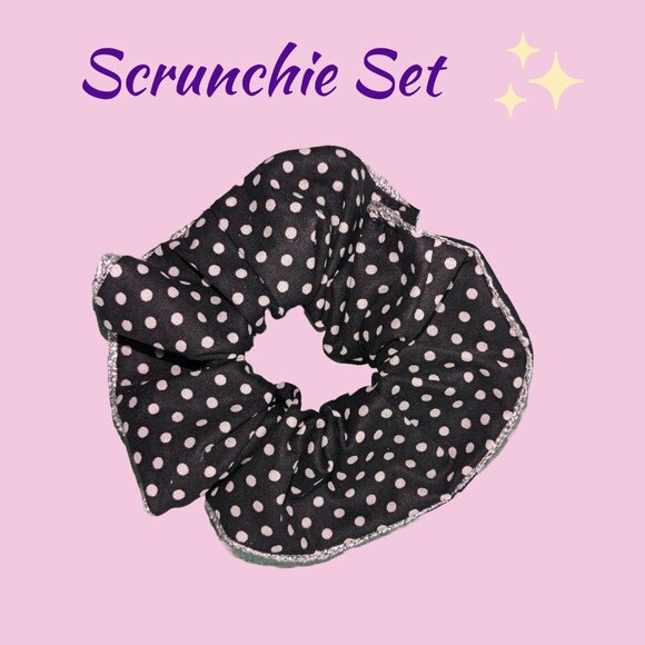 Three Piece Polka Dot Scrunchie Set - Picture 2 of 5